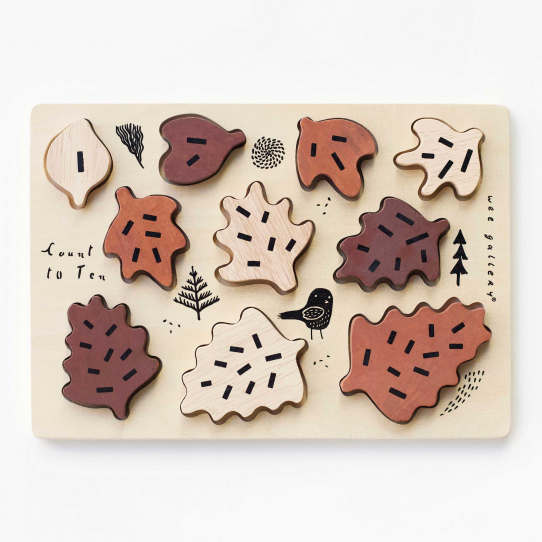 Puzzle à encastrer - Compter jusqu'à 10 feuilles
