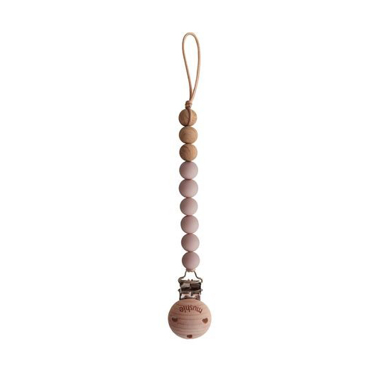 Attache tétine en bois Eva - Blush
