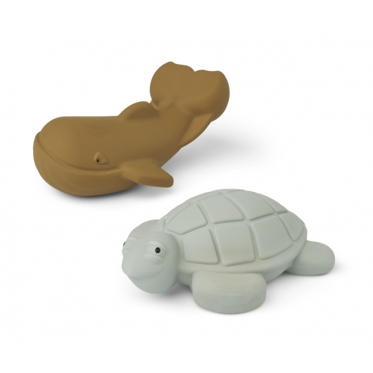 Jouet pour le bain Ned x2 - Bleu dove et golden caramel