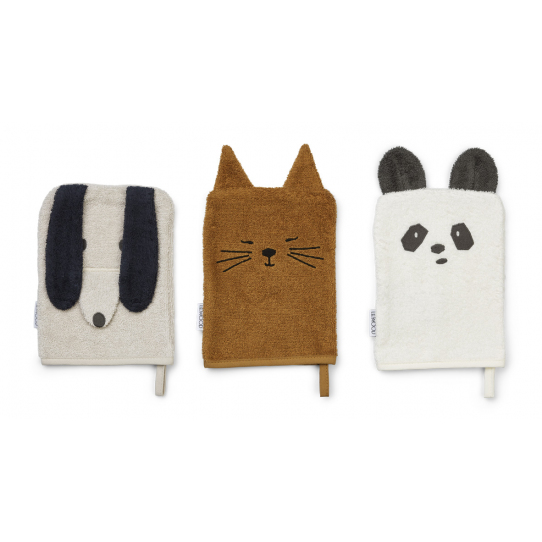3 gants de toilette Sylvester - Animal