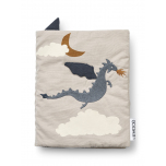 Livre en tissu Drako - Petit dragon beige foncé