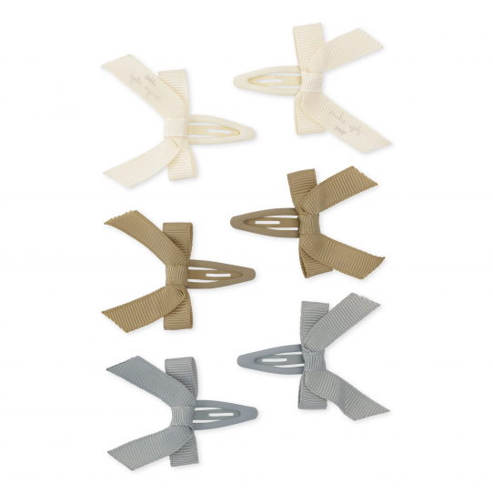 6 barrettes noeuds - Bleu