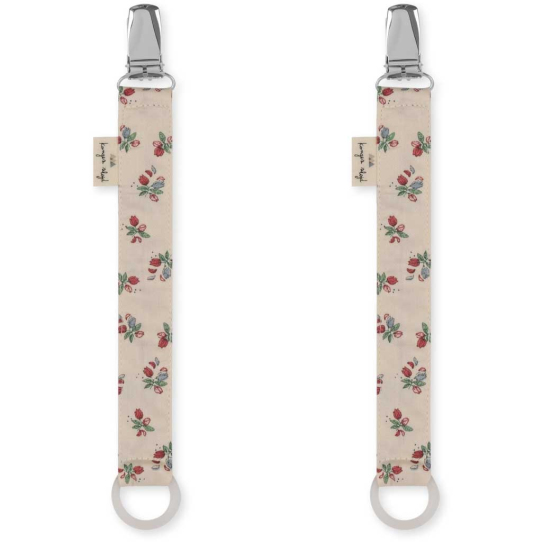 2 Attaches tétine - Fleur tricolore