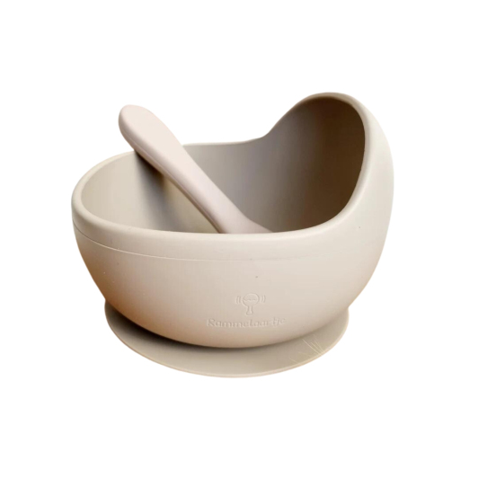 Bol avec ventouse et cuillère - Sable