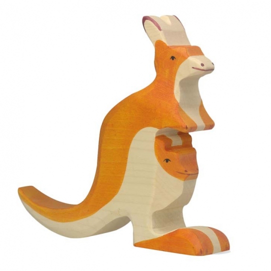 Bébé renard en bois