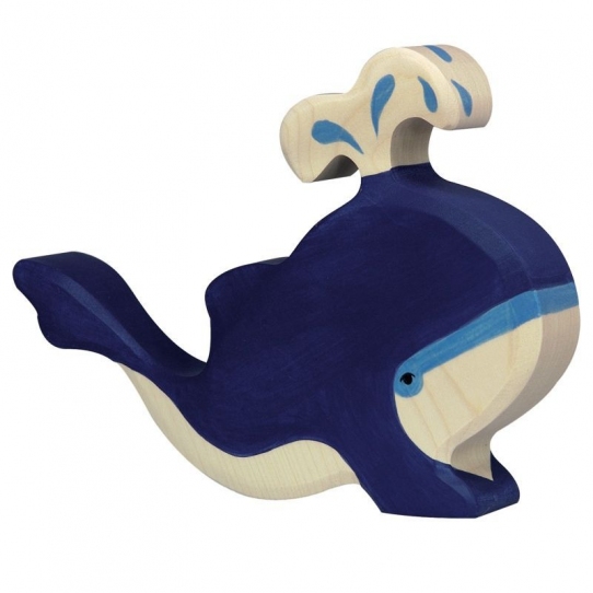 Baleine bleue en bois