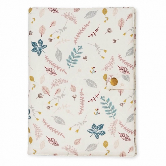 Protège carnet de santé Feuilles - Rose