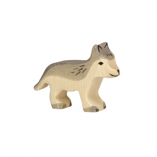 Bébé Loup en bois