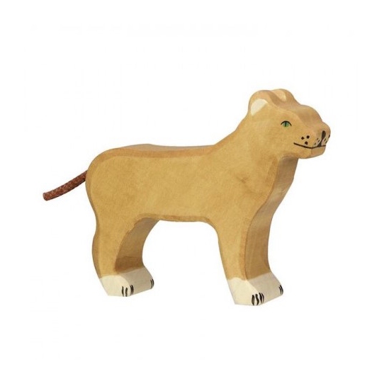 Lionne en bois
