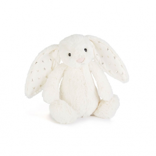 Doudou Lapin - Étoiles dorées - 18 cm