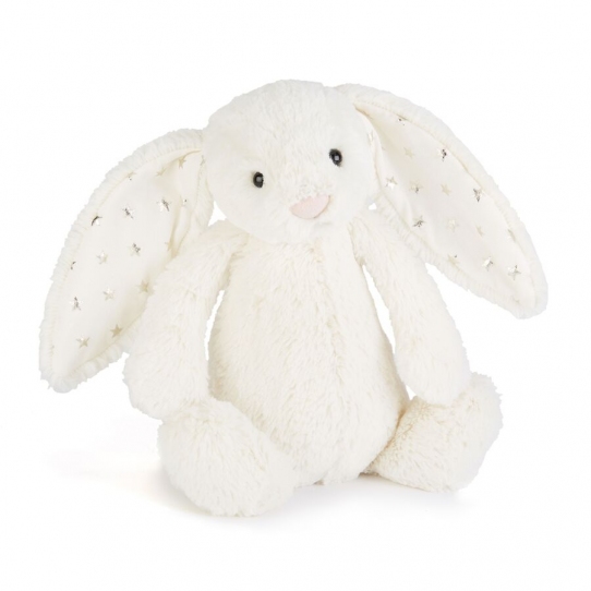Doudou Lapin - Étoiles dorées - 31 cm