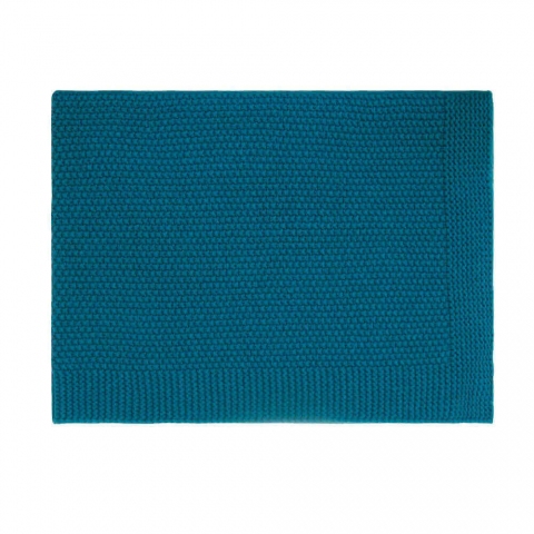 Couverture 100% coton - Bleu Pétrole