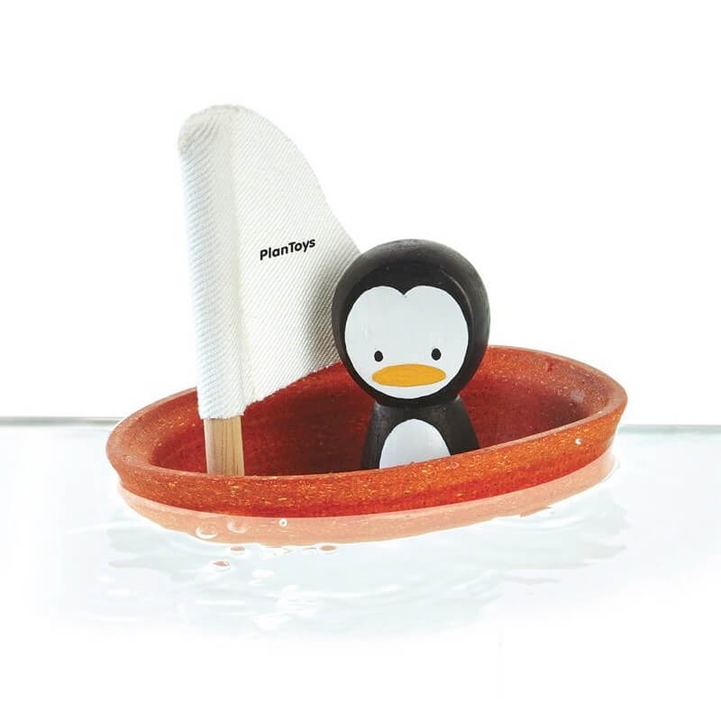 Plan Toys - Jouet de bain Bateau Pingouin - Petit Sixième