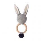 Hochet Lapin Maille - Gris