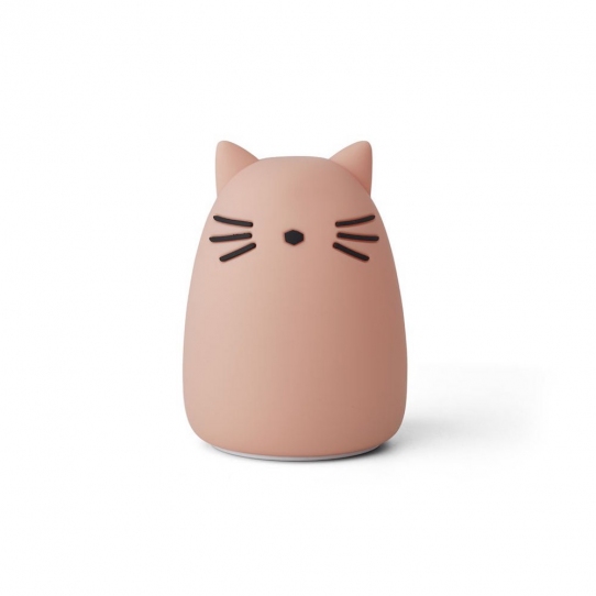 Veilleuse chat - rose