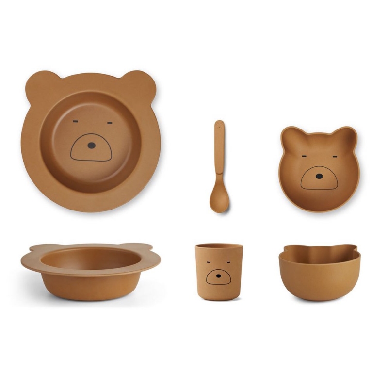 Liewood Vaisselle Bebe En Bambou Ours Moutarde Petit Sixieme