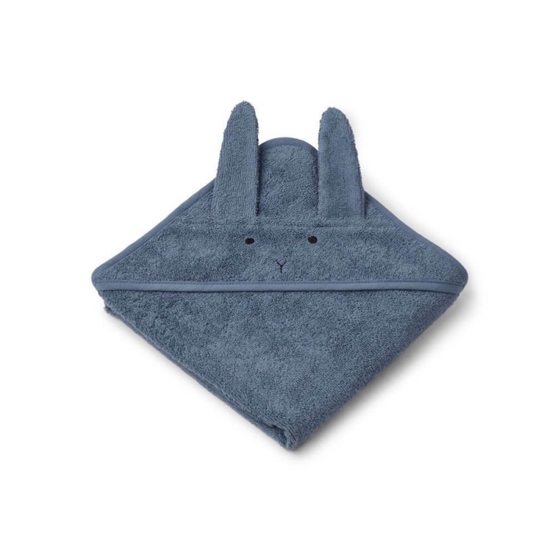 Liewood Cape De Bain Bebe Albert Rabbit Blue Wave Petit Sixieme