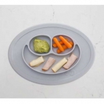Mini assiette compartimentée antidérapante - Gris étain