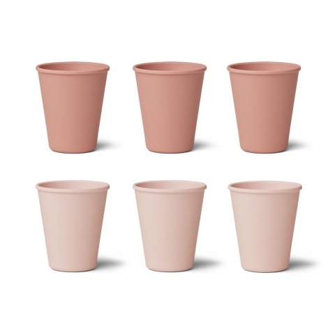 Tasse en bambou x6 - Mix rose