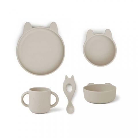 Liewood Set De Vaisselle En Silicone Vivi Rabbit Sandy Petit Sixieme