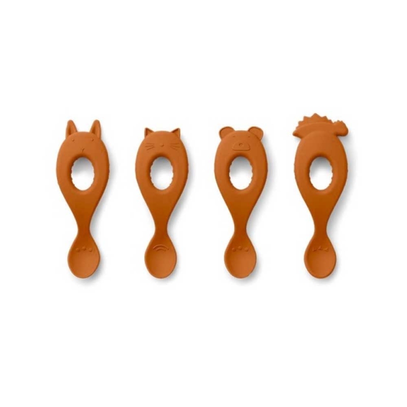 Liewood 4 Cuilleres En Silicone Moutarde Liva Petit Sixieme Liewood 4 Cuilleres En Silicone Moutarde Liva Petit Sixieme