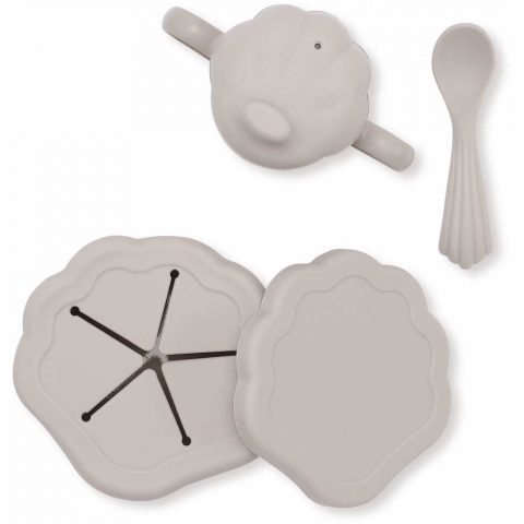 Konges Slojd Vaisselle En Silicone Coquillage Warm Grey Petit Sixieme