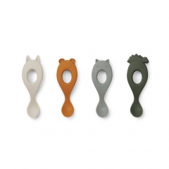 Cuillère d'apprentissage Liva x4 - Vert hunter mix