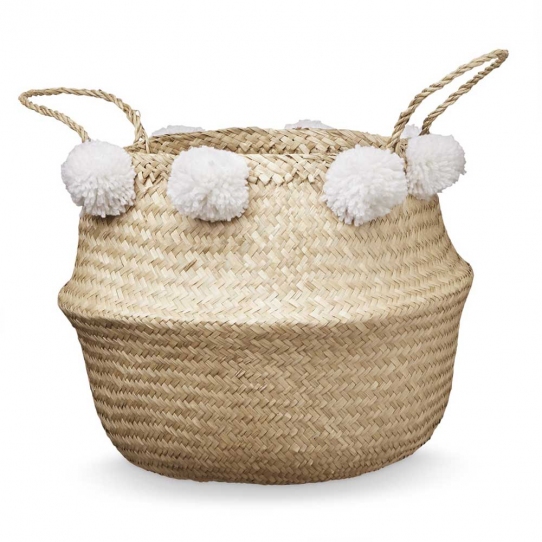 Panier à pompons - Blanc