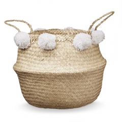 Panier Belly à pompons - White