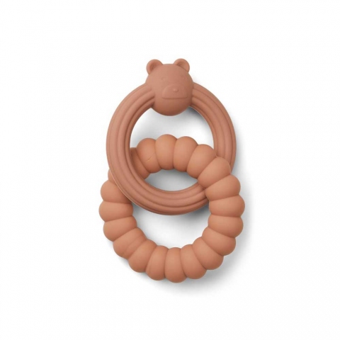 2 Anneaux de dentition silicone - Ours mix rose