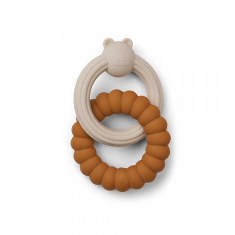 2 Anneaux de dentition silicone - Ours mix beige