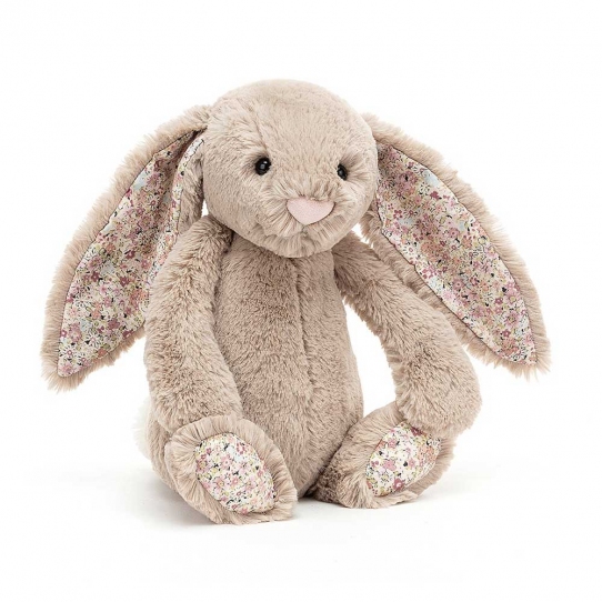 Doudou Lapin - Beige et Liberty - 31 cm