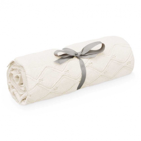 Couverture en tricot - Blanche