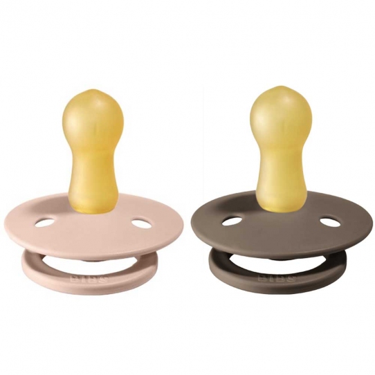 2 Tétines Caoutchouc - Rose poudré et Chêne