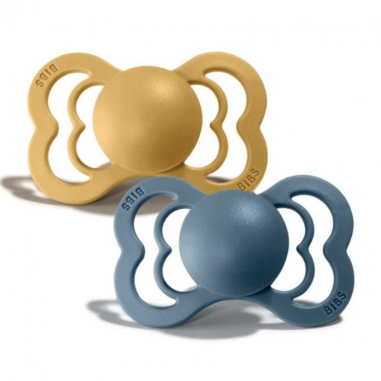 2 Tétines Suprême Silicone - Moutarde et Pétrole