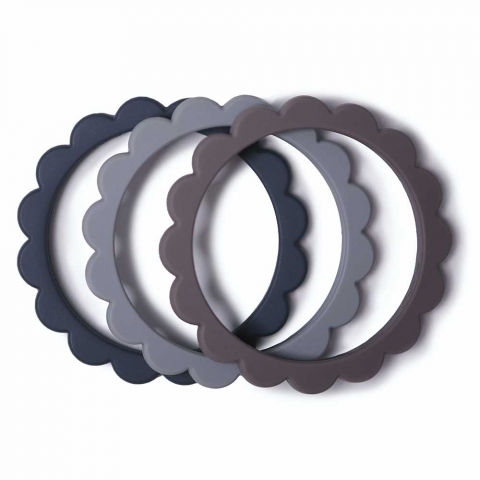 Bracelets de dentition Fleur - Steel, Dove gray, Stone