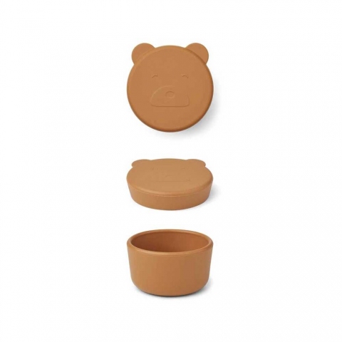 Boîte en silicone Carrie 8,3 cm - Ours moutarde