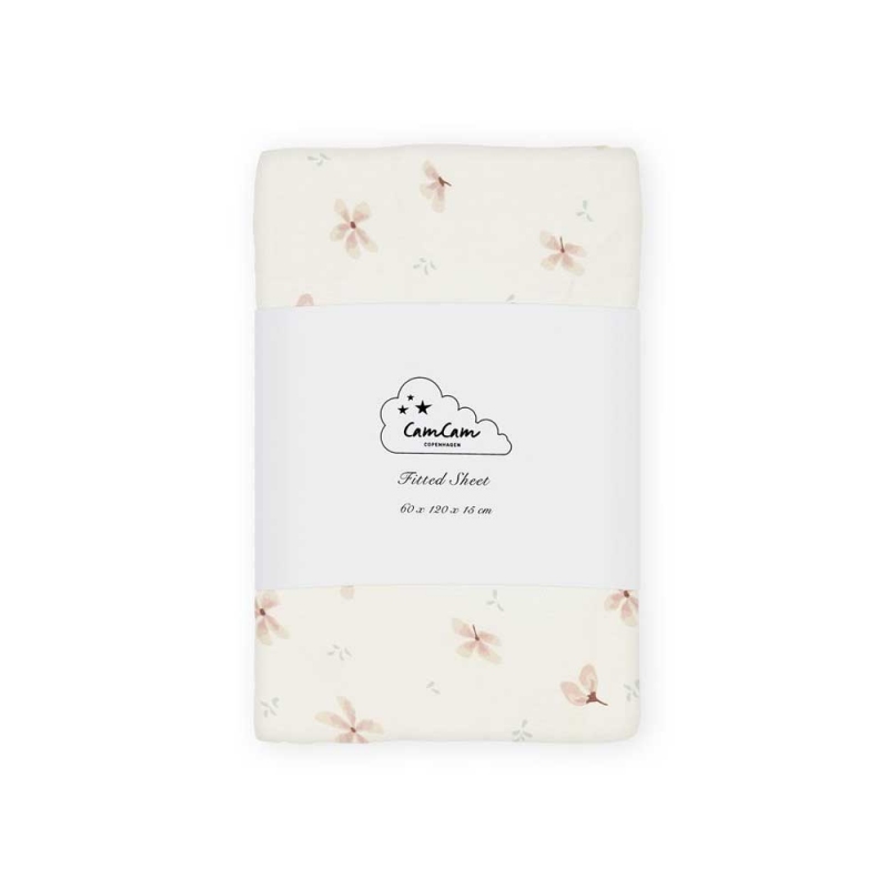 Cam Cam Drap Housse 60x1 Windflower Creme Petit Sixieme