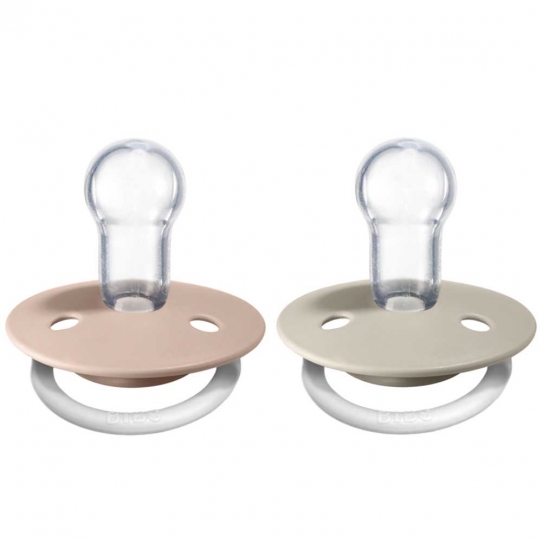 2 Tétines Lux silicone - Rose poudré et Vanille phosphorescentes