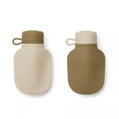 2 Gourdes réutilisables à compote Silvia - Beige kaki mix