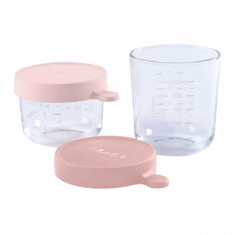 2 pots en verre 150ml et 250ml - Pink et old pink