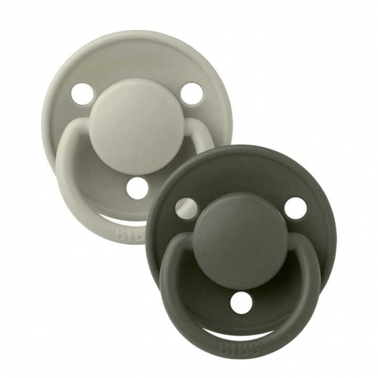 2 Tétines Lux silicone - Vert amande et Kaki