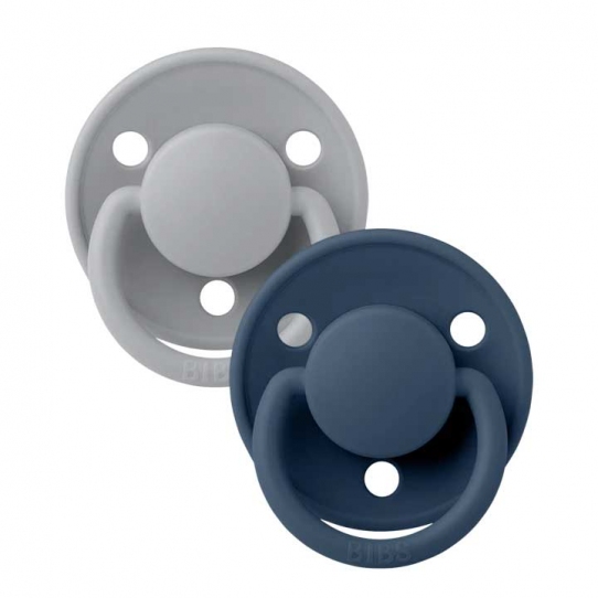 2 Tétines Lux silicone - Gris nuage et Bleu acier