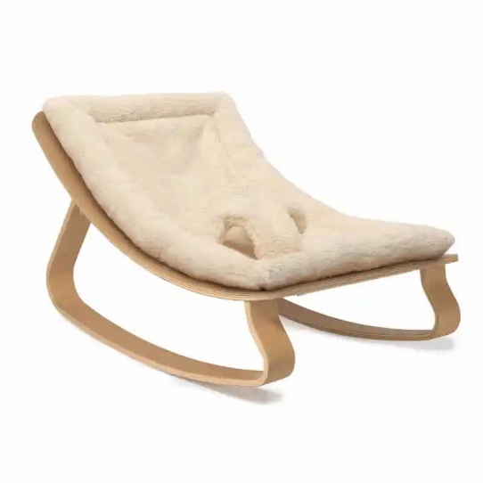 Transat bébé Levo Hêtre - Coussin fourure milk