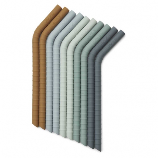 Pailles en silicone Jonas - Dusty mint