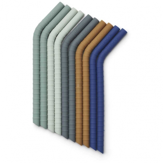 Pailles en silicone Jonas - Surf blue