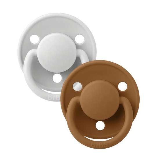 2 Tétines Lux silicone - Gris brume et Caramel