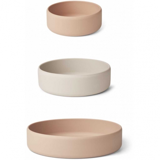 3 bols en silicone Audrey - Rose multi mix