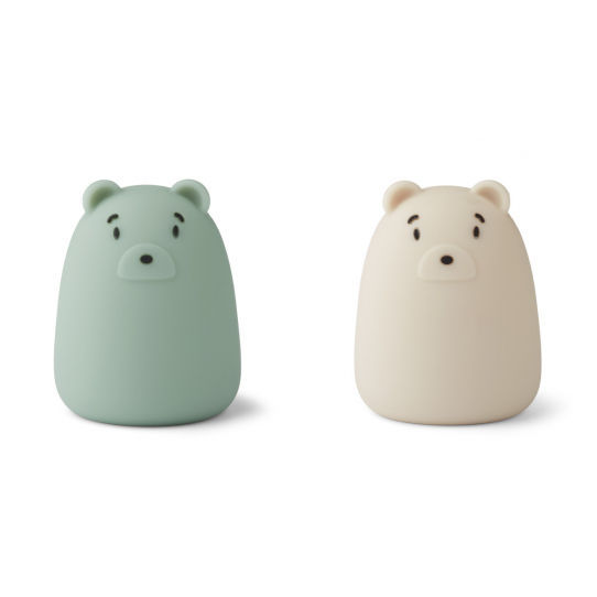2 Veilleuses rechargeables Callie - Mr ours peppermint et beige