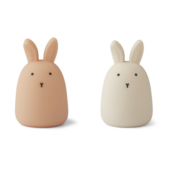 2 Veilleuses rechargeables Callie - Lapin rose tuscany et beige